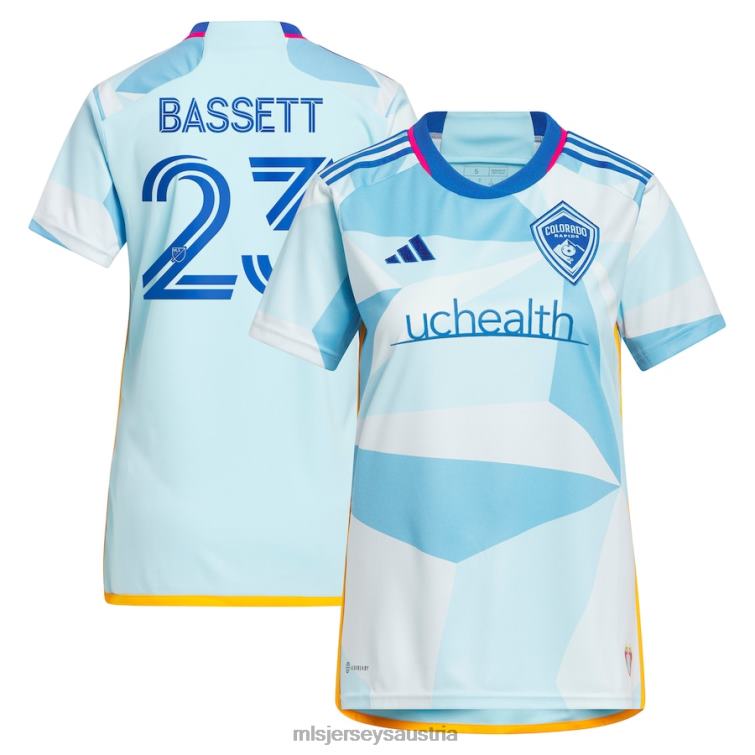 Frauen Colorado Rapids Cole Bassett adidas hellblaues 2023 New Day Kit Replika-Trikot Jersey MLS Jerseys TT4B1216