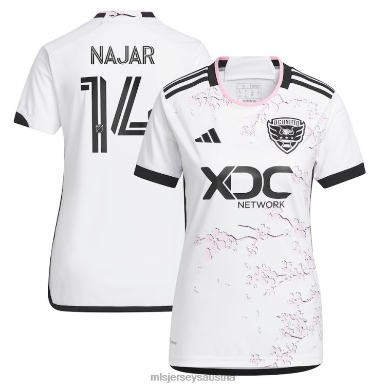 Frauen Gleichstrom United Andy Najar Adidas Weißes 2023 The Cherry Blossom Kit Replika-Spielertrikot Jersey MLS Jerseys TT4B1309