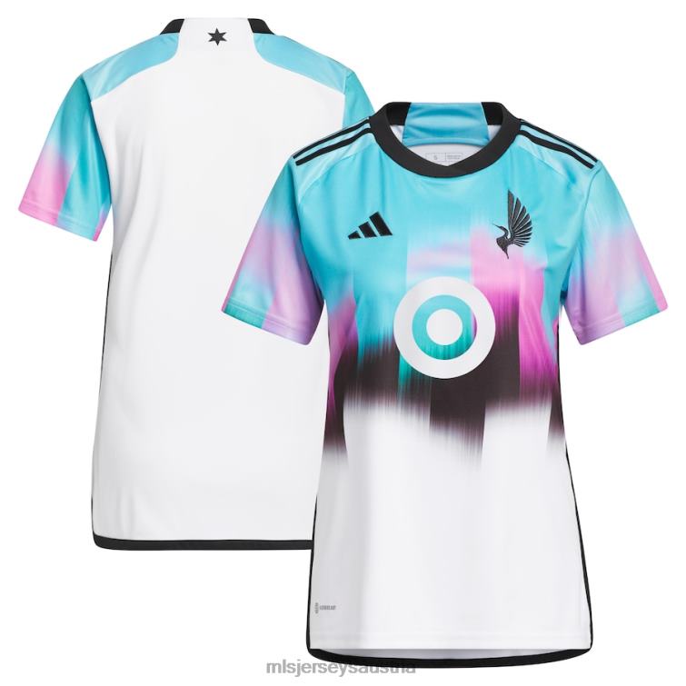 Frauen Minnesota United FC Adidas Weißes 2023 The Northern Lights Kit Replika-Trikot Jersey MLS Jerseys TT4B55