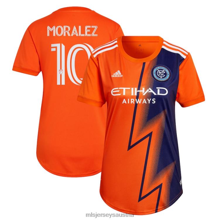 Frauen New York City FC Maximiliano Moralez adidas Orange 2022 The Volt Kit Replika-Spielertrikot Jersey MLS Jerseys TT4B954