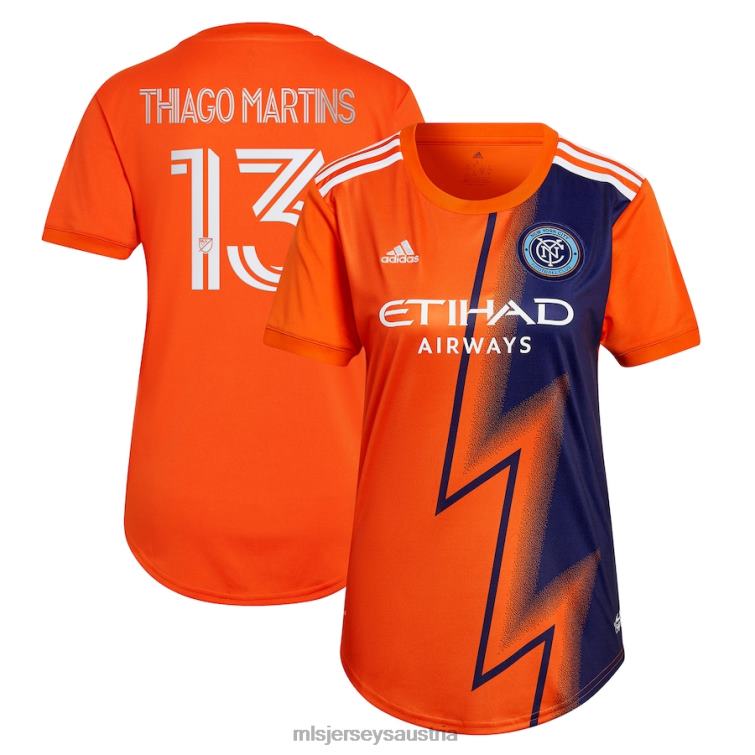 Frauen New York City FC Thiago Martins adidas Orange 2023 The Volt Kit Replika-Spielertrikot Jersey MLS Jerseys TT4B1111