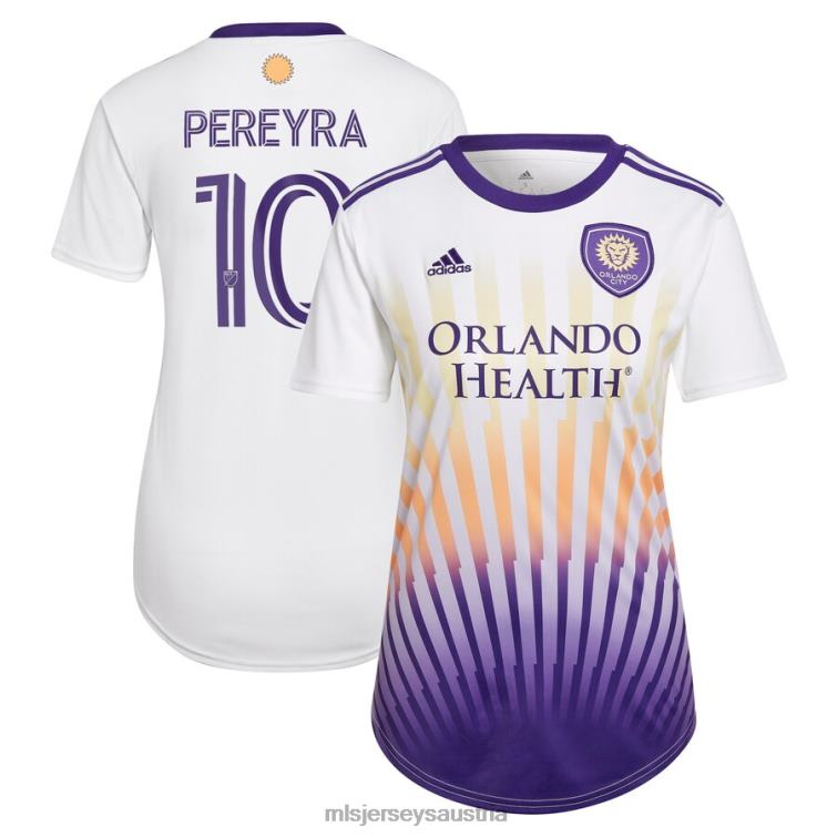 Frauen Orlando City SC Mauricio Pereyra Adidas Weißes 2022 The Sunshine Kit Replika-Spielertrikot Jersey MLS Jerseys TT4B1360