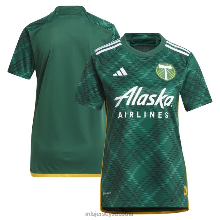 Frauen Portland Timbers adidas grünes 2023 Portland Plaid Kit Replika-Trikot Jersey MLS Jerseys TT4B238