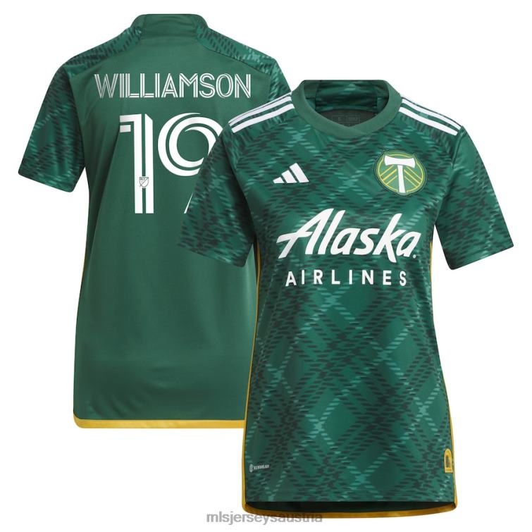 Frauen Portland Timbers Eryk Williamson adidas grünes 2023 Portland Plaid Kit Replika-Trikot Jersey MLS Jerseys TT4B1372