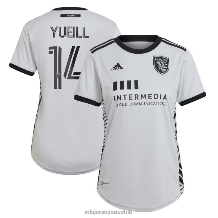 Frauen San Jose Erdbeben Jackson Yueill adidas Grau 2022 The Creator Kit Replika-Spielertrikot Jersey MLS Jerseys TT4B1471