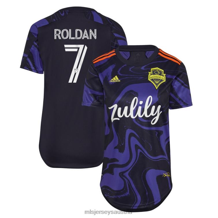 Frauen Seattle Sounders FC Cristian Roldan adidas lila 2021 das Jimi Hendrix Kit Replika-Spielertrikot Jersey MLS Jerseys TT4B196