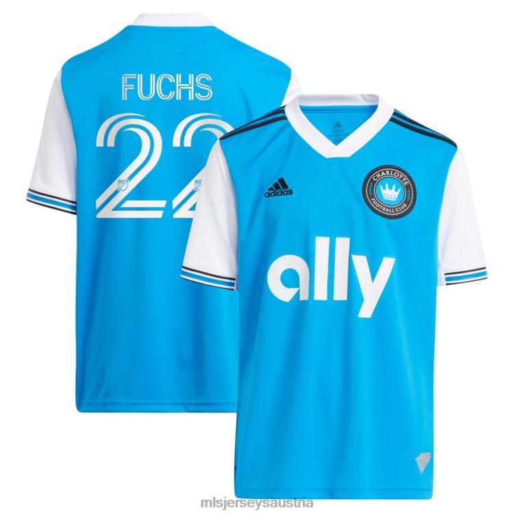 Kinder Charlotte FC Christian Fuchs adidas Blau 2022 Primär-Replika-Spielertrikot Jersey MLS Jerseys TT4B1250