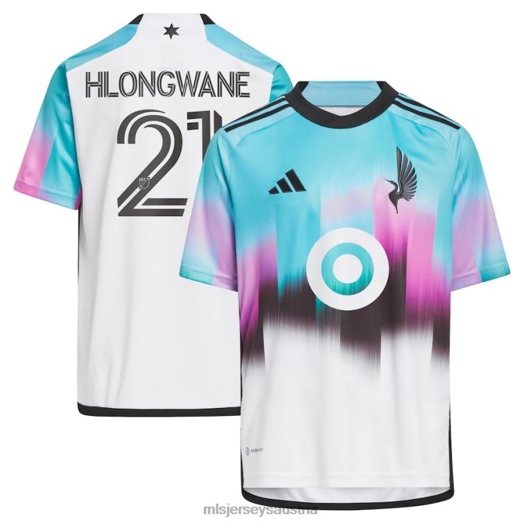 Kinder Minnesota United FC Bongokuhle Hlongwane adidas Weißes 2023 The Northern Lights Kit Replika-Trikot Jersey MLS Jerseys TT4B765