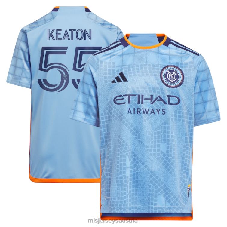 Kinder New York City FC Keaton Parks Adidas Hellblau 2023 das Interboro-Kit Replik-Trikot Jersey MLS Jerseys TT4B1000