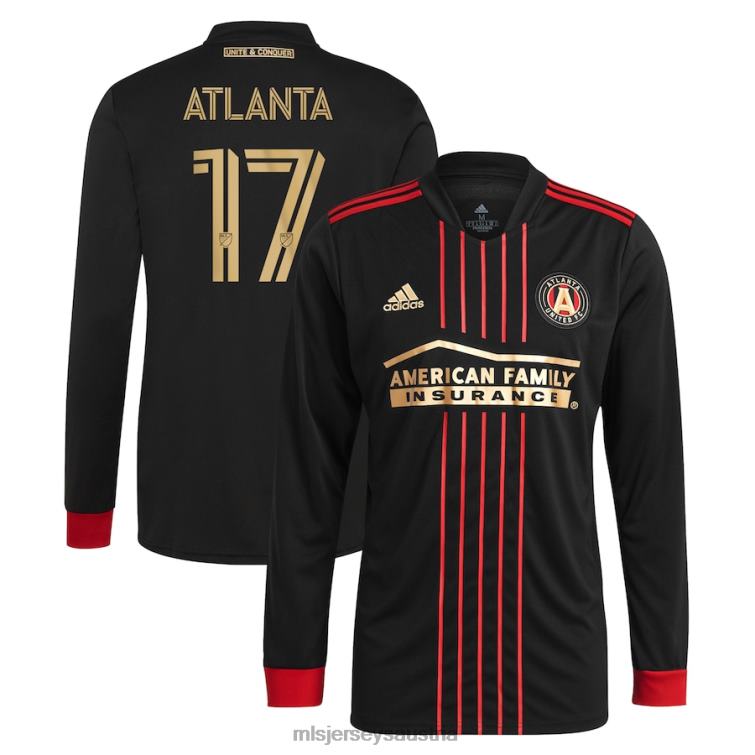 Männer Atlanta United FC-Fans adidas schwarz 2021 das Blvck Kit Replika-Langarmtrikot Jersey MLS Jerseys TT4B1512