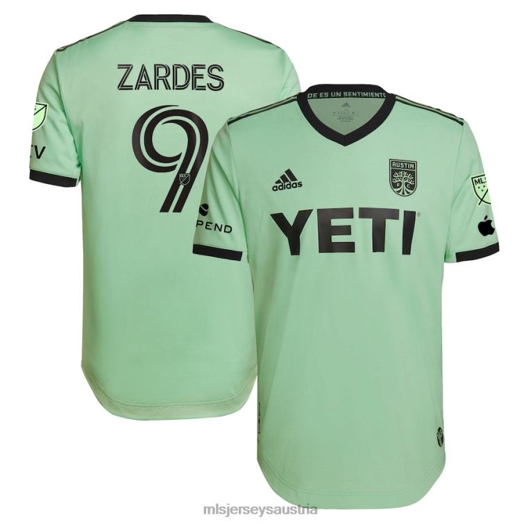 Männer Austin FC Gyasi Zardes adidas Mint 2023 das authentische Spielertrikot des Sentimiento-Kits Jersey MLS Jerseys TT4B1168
