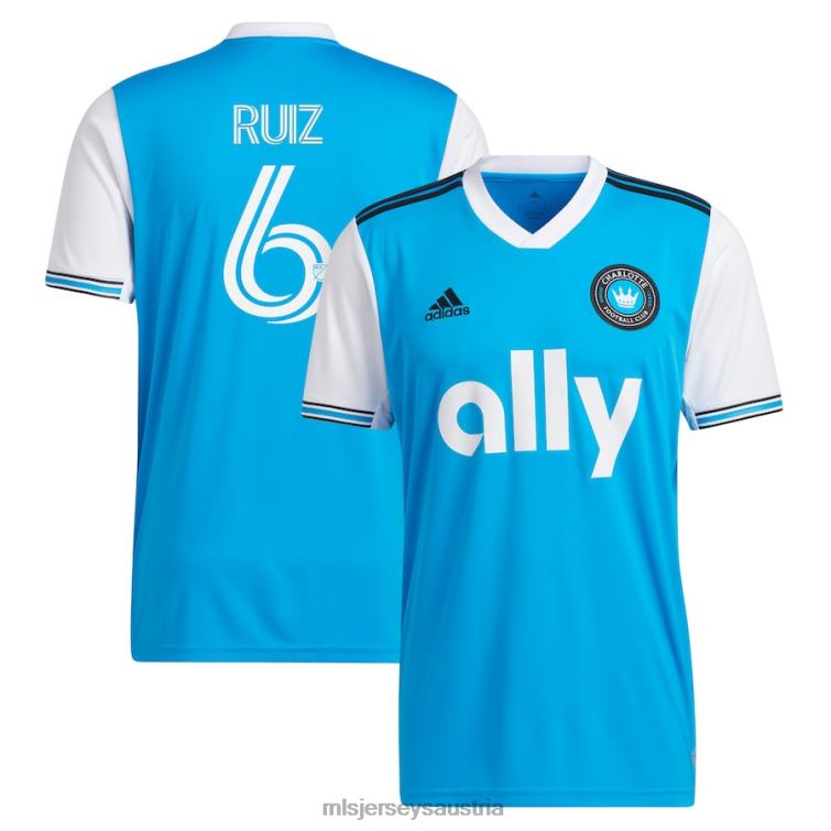 Männer Charlotte FC Sergio Ruiz adidas Blau 2022 Primär-Replika-Spielertrikot Jersey MLS Jerseys TT4B1252