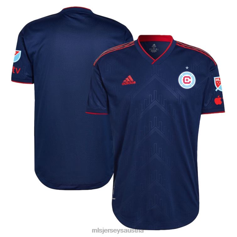 Männer Chicago Fire adidas Blau 2023 Water Tower Kit authentisches Trikot Jersey MLS Jerseys TT4B630