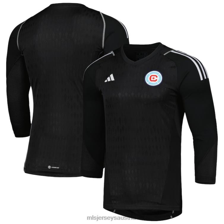 Männer Chicago Fire adidas schwarzes 2023 Torwart-Langarm-Replika-Trikot Jersey MLS Jerseys TT4B718
