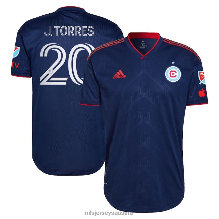 Männer Chicago Fire Jairo Torres Adidas Blau 2023 Water Tower Kit authentisches Spielertrikot Jersey MLS Jerseys TT4B1339