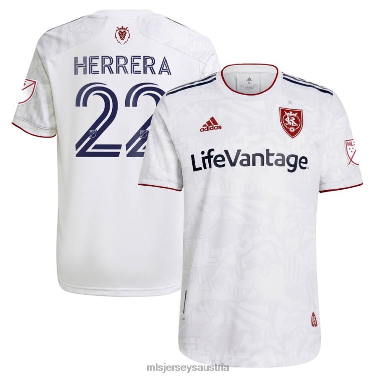 Männer Real Salt Lake Aaron Herrera adidas Weiß 2021 Zweitausrüstung des Unterstützers, authentisches Spielertrikot Jersey MLS Jerseys TT4B1294