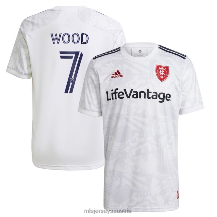 Männer Real Salt Lake Bobby Wood adidas Weiß 2021 Zweitausrüstung des Unterstützers Replika-Spielertrikot Jersey MLS Jerseys TT4B1408