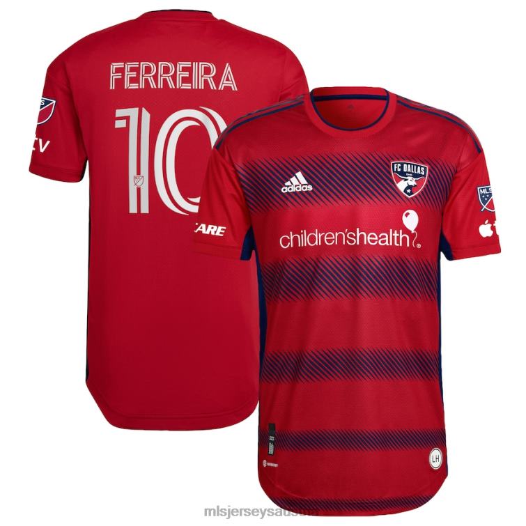 Männer FC Dallas Jesus Ferreira adidas rotes Crescendo-Kit 2023, authentisches Spielertrikot Jersey MLS Jerseys TT4B397