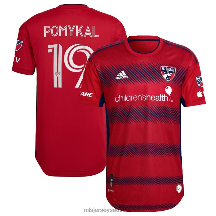 Männer FC Dallas Paxton Pomykal adidas rotes Crescendo-Kit 2023, authentisches Spielertrikot Jersey MLS Jerseys TT4B509