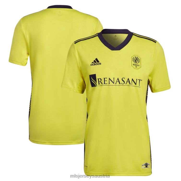 Männer nashville sc adidas gelbes 2022 The Homecoming Kit Replika Blanko-Trikot Jersey MLS Jerseys TT4B177