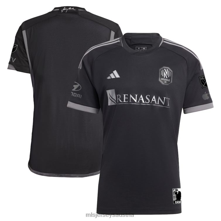Männer nashville sc adidas schwarz 2023 Mann im schwarzen Kit authentisches Trikot Jersey MLS Jerseys TT4B2