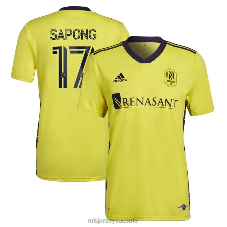 Männer nashville sc c.j. Sapong adidas gelbes 2022 The Homecoming Kit Replika-Spielertrikot Jersey MLS Jerseys TT4B1059