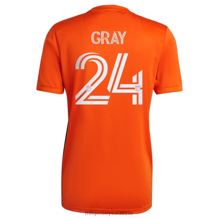 Männer New York City FC Tayvon graues adidas orange 2022 The Volt Kit Replika-Spielertrikot Jersey MLS Jerseys TT4B1189
