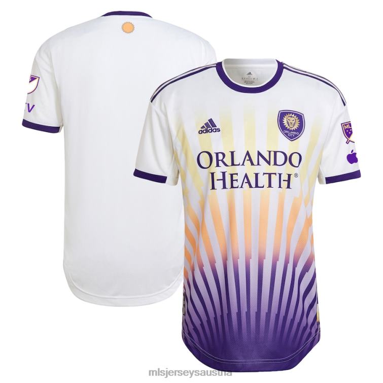 Männer Orlando City SC adidas Weiß 2023 The Sunshine Kit authentisches Trikot Jersey MLS Jerseys TT4B468