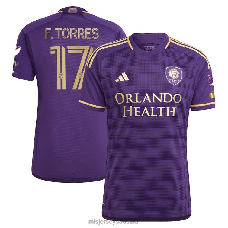 Männer Orlando City SC Facundo Torres adidas Lila 2023 The Wall Kit authentisches Spielertrikot Jersey MLS Jerseys TT4B1325