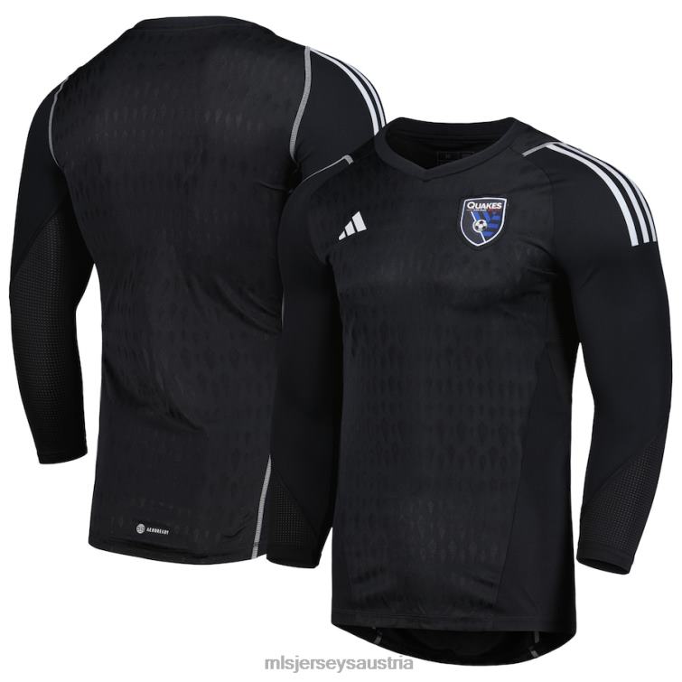 Männer San Jose Erdbeben adidas schwarzes 2023 Torwart-Langarm-Replika-Trikot Jersey MLS Jerseys TT4B1164