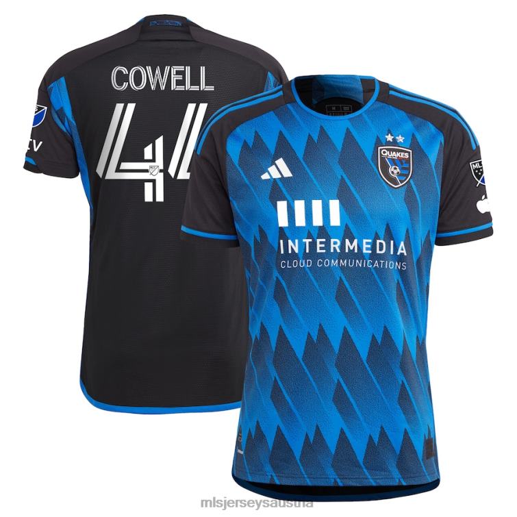Männer San Jose Erdbeben, Cade Cowell adidas Blue 2023 Active Fault Jersey, authentisches Trikot Jersey MLS Jerseys TT4B479
