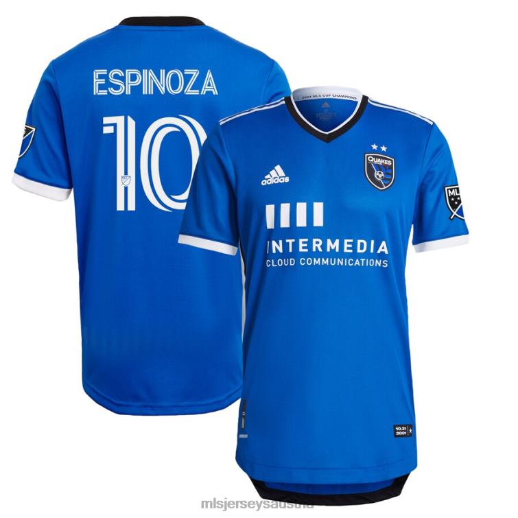 Männer San Jose Erdbeben Cristian Espinoza adidas Blau 2021 primäres authentisches Spielertrikot Jersey MLS Jerseys TT4B988