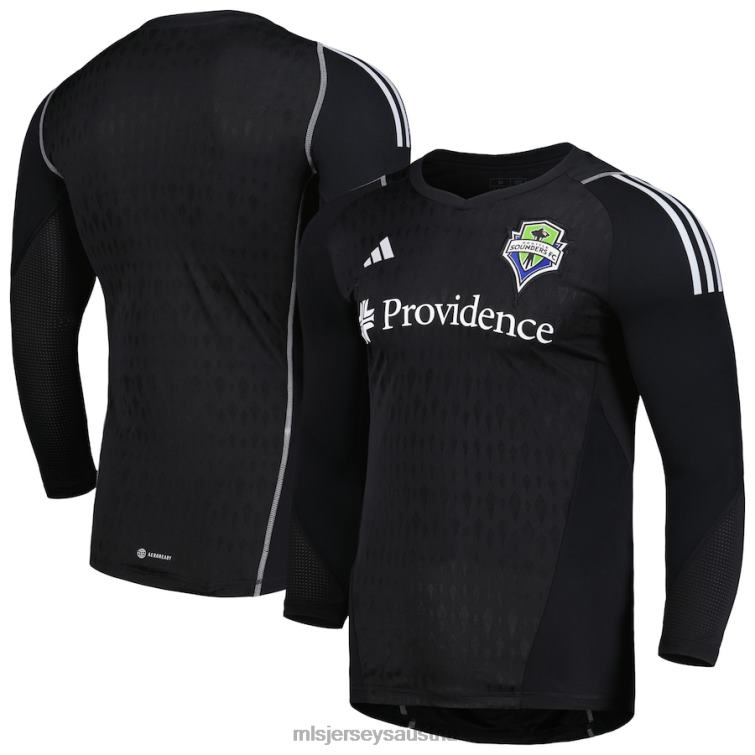 Männer Seattle Sounders FC adidas schwarzes 2023 Torwart-Langarm-Replika-Trikot Jersey MLS Jerseys TT4B436