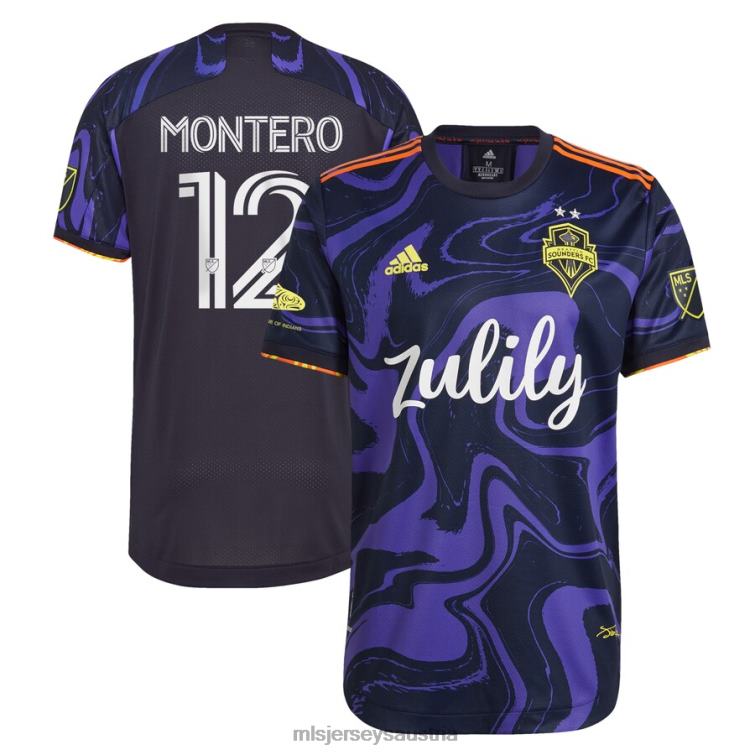 Männer Seattle Sounders FC Fredy Montero adidas lila 2021 das Jimi Hendrix Kit authentisches Spielertrikot Jersey MLS Jerseys TT4B459