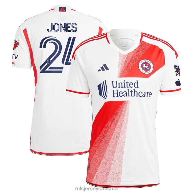 Männer New England Revolution Dejuan Jones adidas weißes 2023 Defiance authentisches Trikot Jersey MLS Jerseys TT4B422