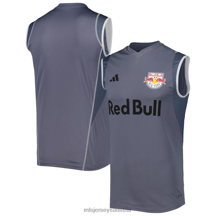 Männer New York Red Bulls adidas Grau 2023 On-Field ärmelloses Trainingstrikot Jersey MLS Jerseys TT4B210