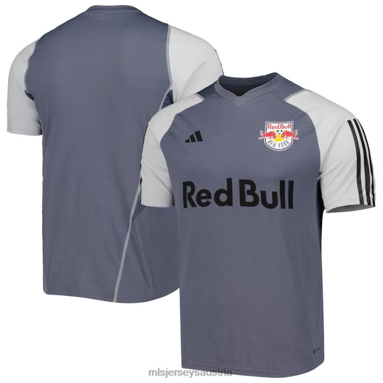 Männer New York Red Bulls adidas graues 2023 On-Field-Trainingstrikot Jersey MLS Jerseys TT4B237