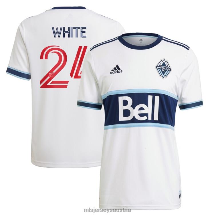 Männer Vancouver Whitecaps FC Brian White adidas Weißes primäres Replica-Spielertrikot 2021 Jersey MLS Jerseys TT4B1451