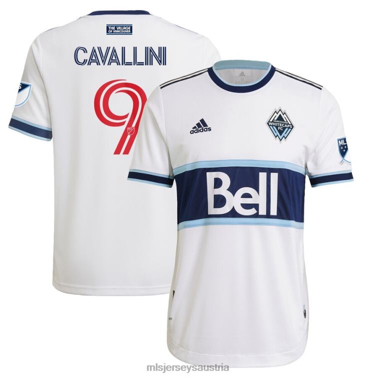 Männer Vancouver Whitecaps FC Lucas Cavallini Adidas Weißes 2021 primäres authentisches Spielertrikot Jersey MLS Jerseys TT4B990